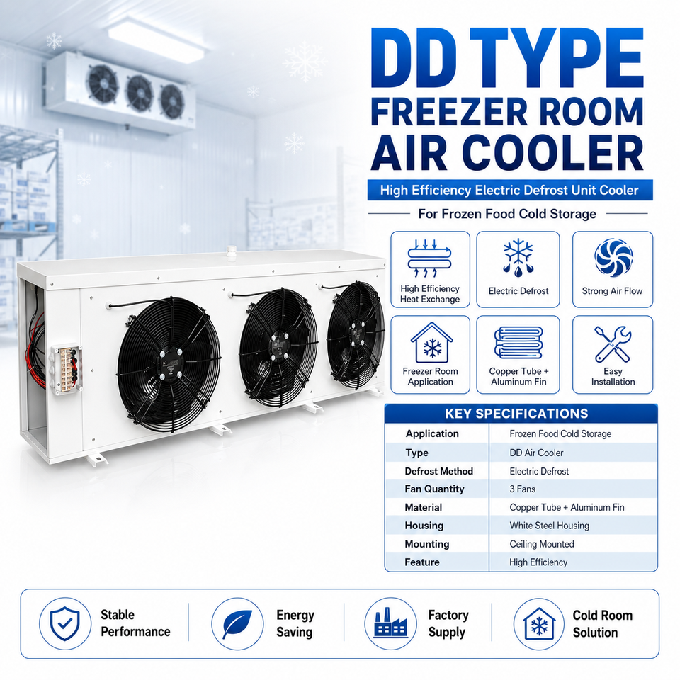 用于冷库解决方案的 OEM DD 型低温机组冷却器